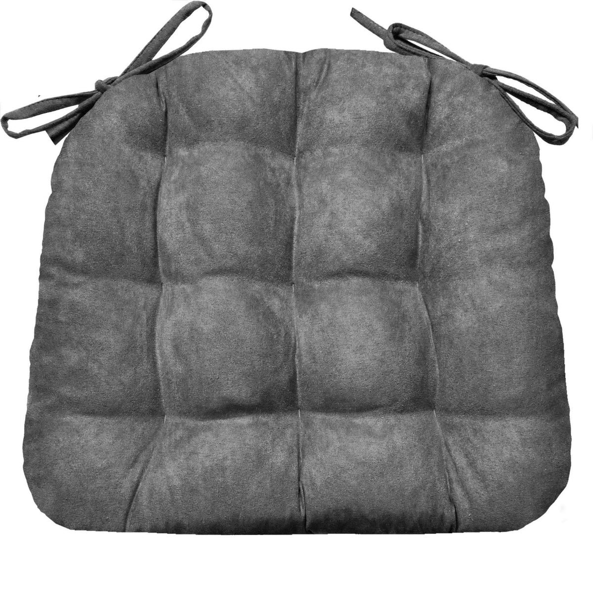 Micro-Suede Graphite Grey Dining Chair Pads - Latex Foam Fill
