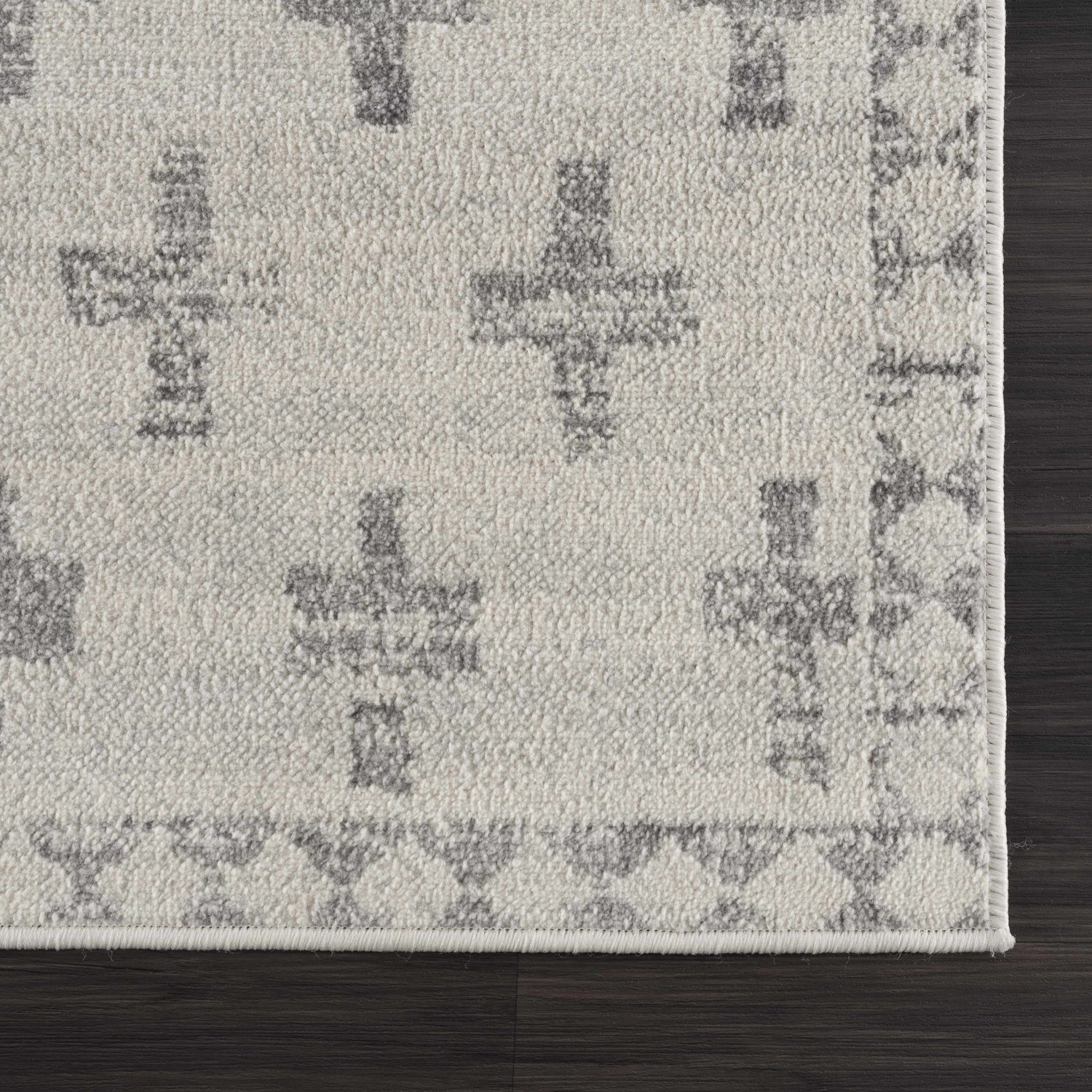 Tigris Swiss Cross Ivory&amp;Gray Area Rug