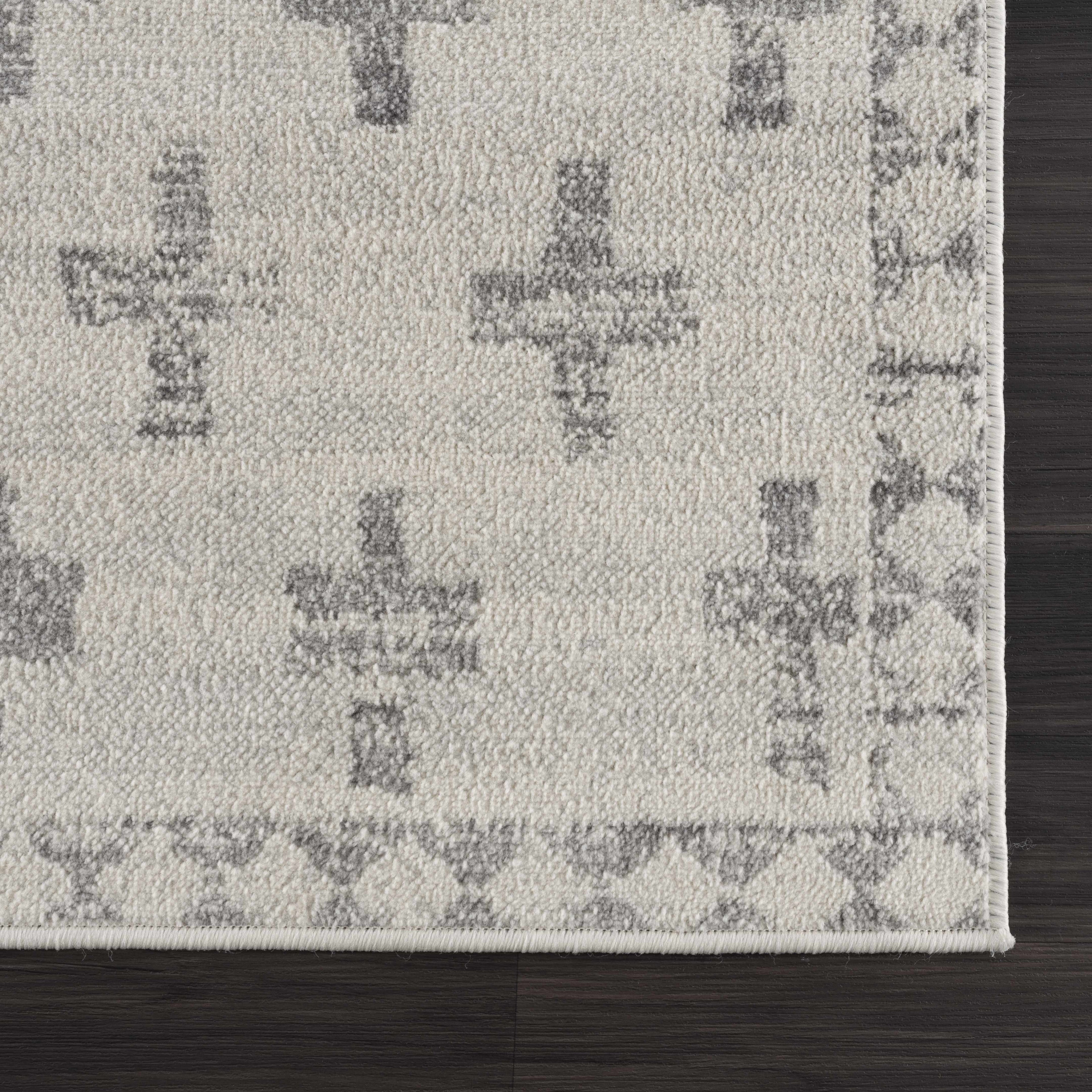 Tigris Swiss Cross Ivory&amp;Gray Area Rug