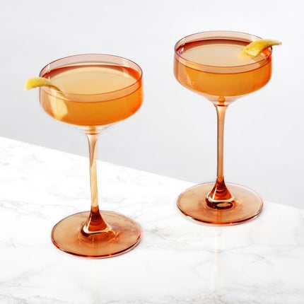 Reserve Nouveau Crystal Coupes in Amber by Viski (set of 2)