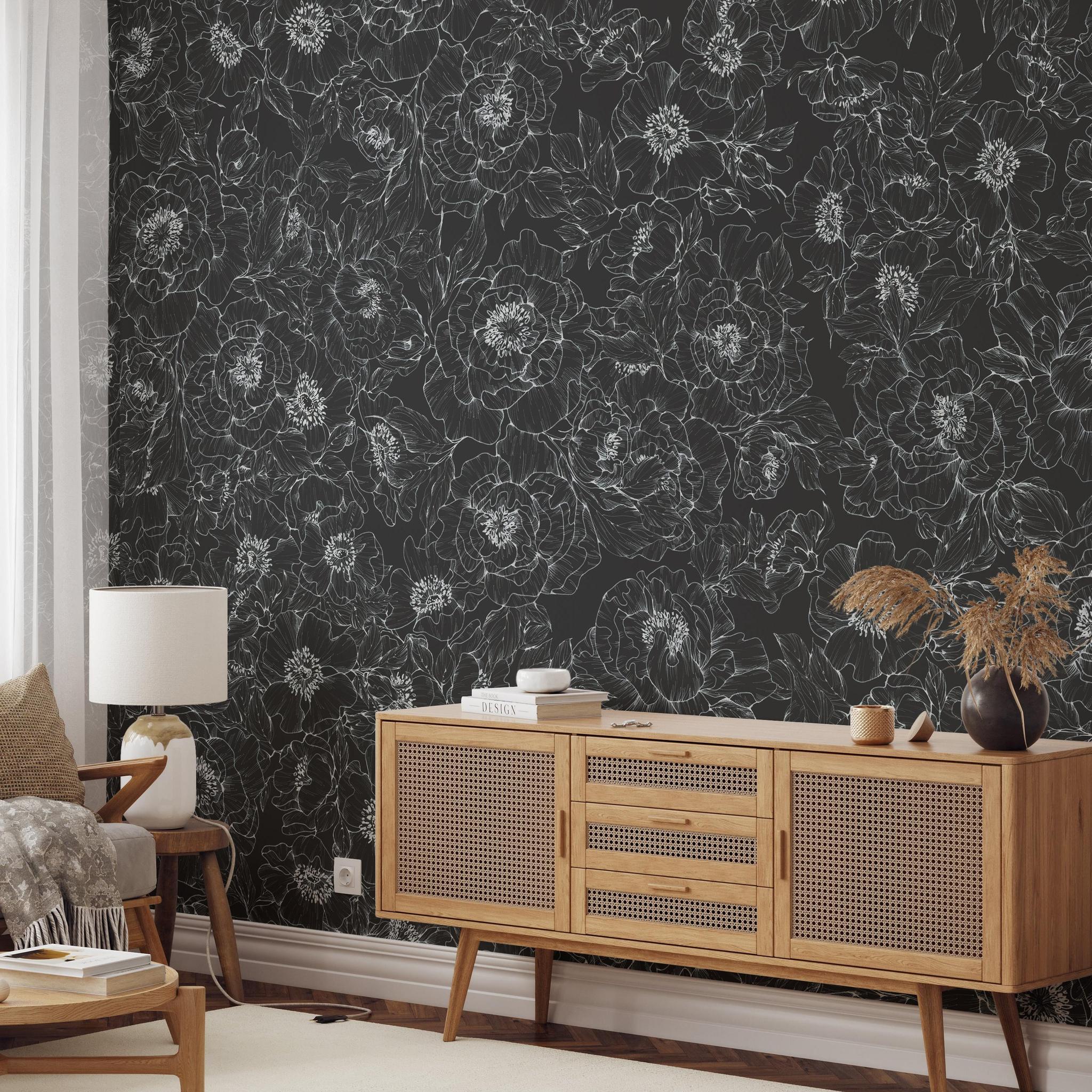 The Dutchess (Black) Wallpaper - 10 FT H X 15.8 FT W LUXE