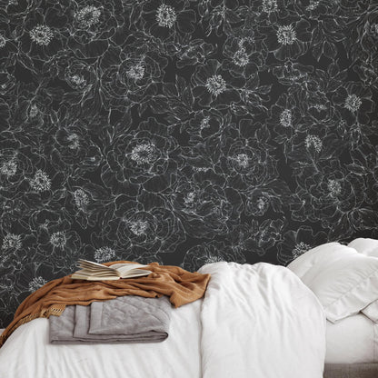 The Dutchess (Black) Wallpaper - 10 FT H X 15.8 FT W LUXE