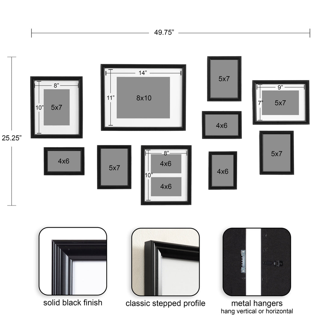 Adlynn Glam Wall Picture Frame Set