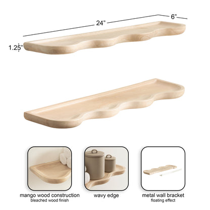 Alezar Wood Shelf Set