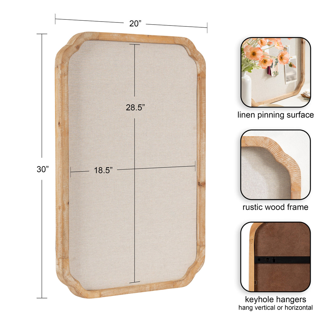 Marston Scalloped Fabric Pinboard