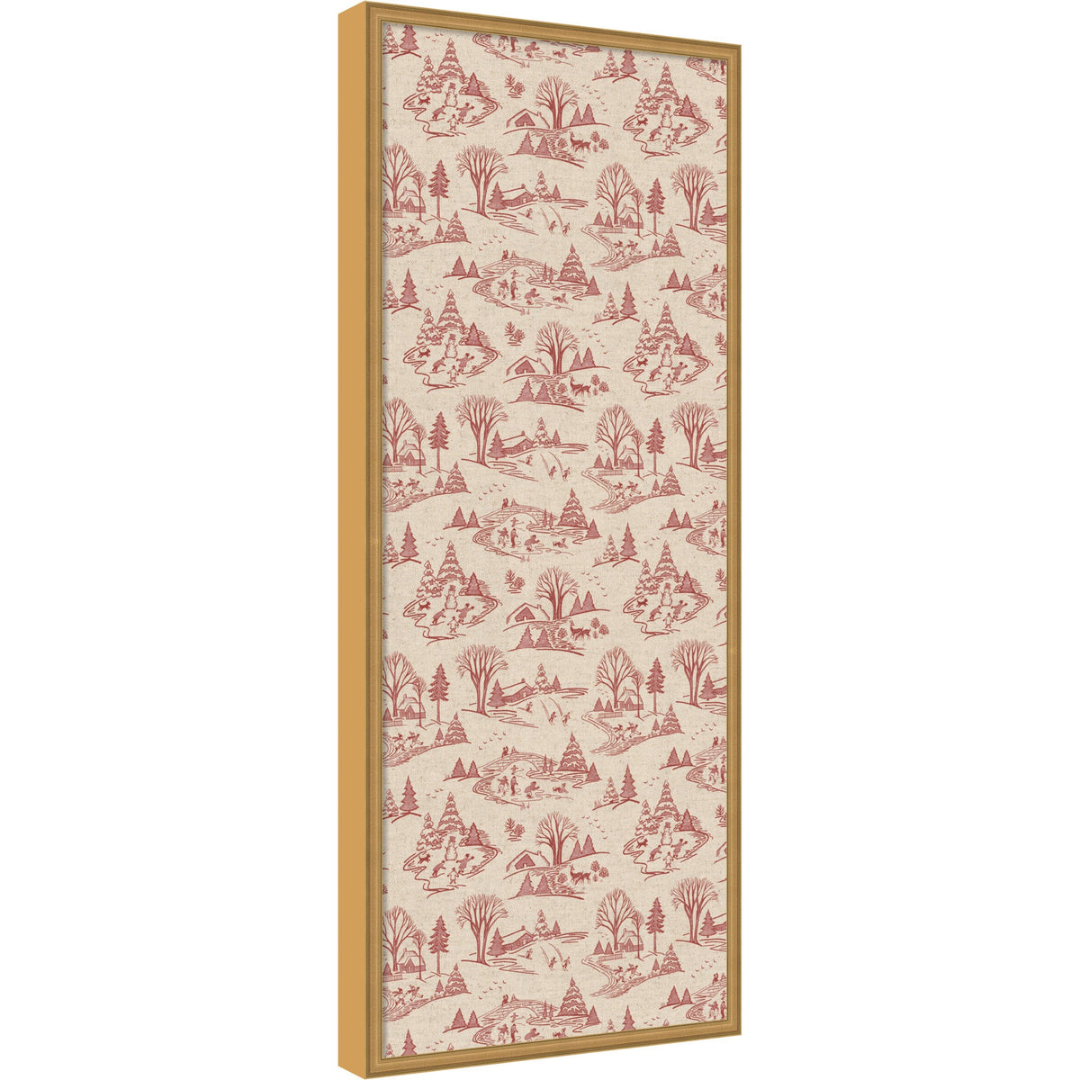 Kate and Laurel Framed Fabric Pinboard Wonderland Red Toile