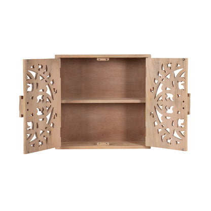 Saanvi Carved Wood Wall Cabinet