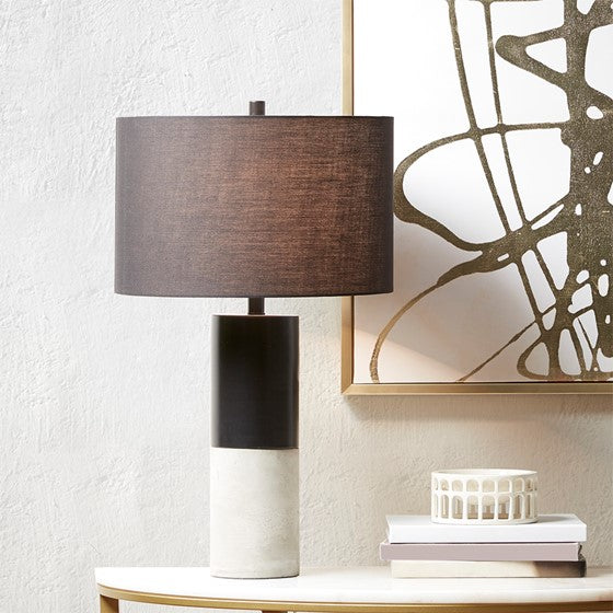 Fulton Concrete Table Lamp- Black/Grey