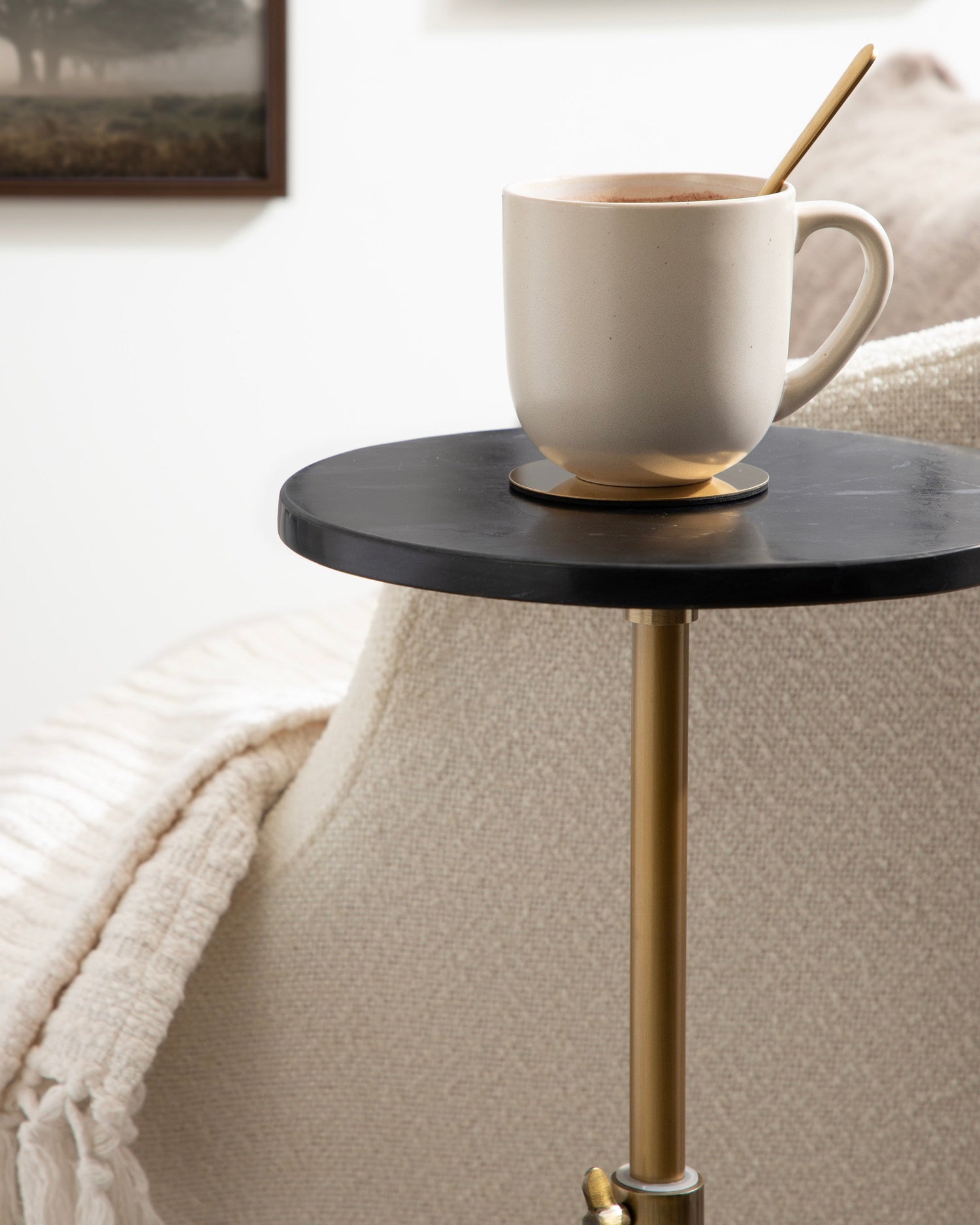 Engles Adjustable Marble Table and Plant Stand