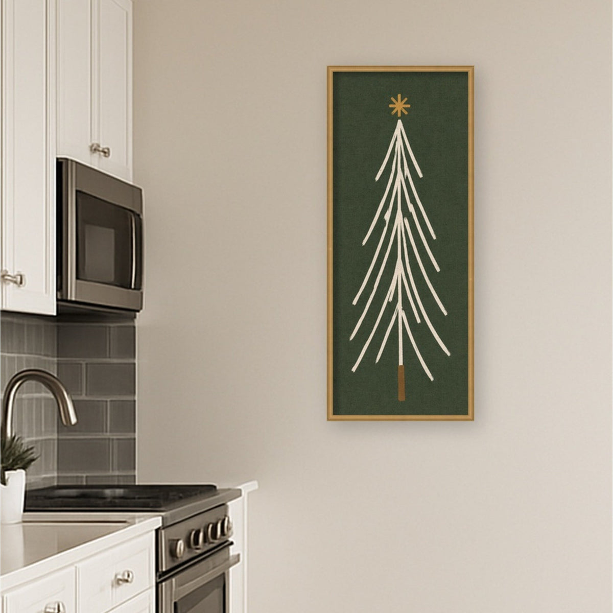Kate and Laurel Framed Fabric Pinboard Minimalist Tree Panel
