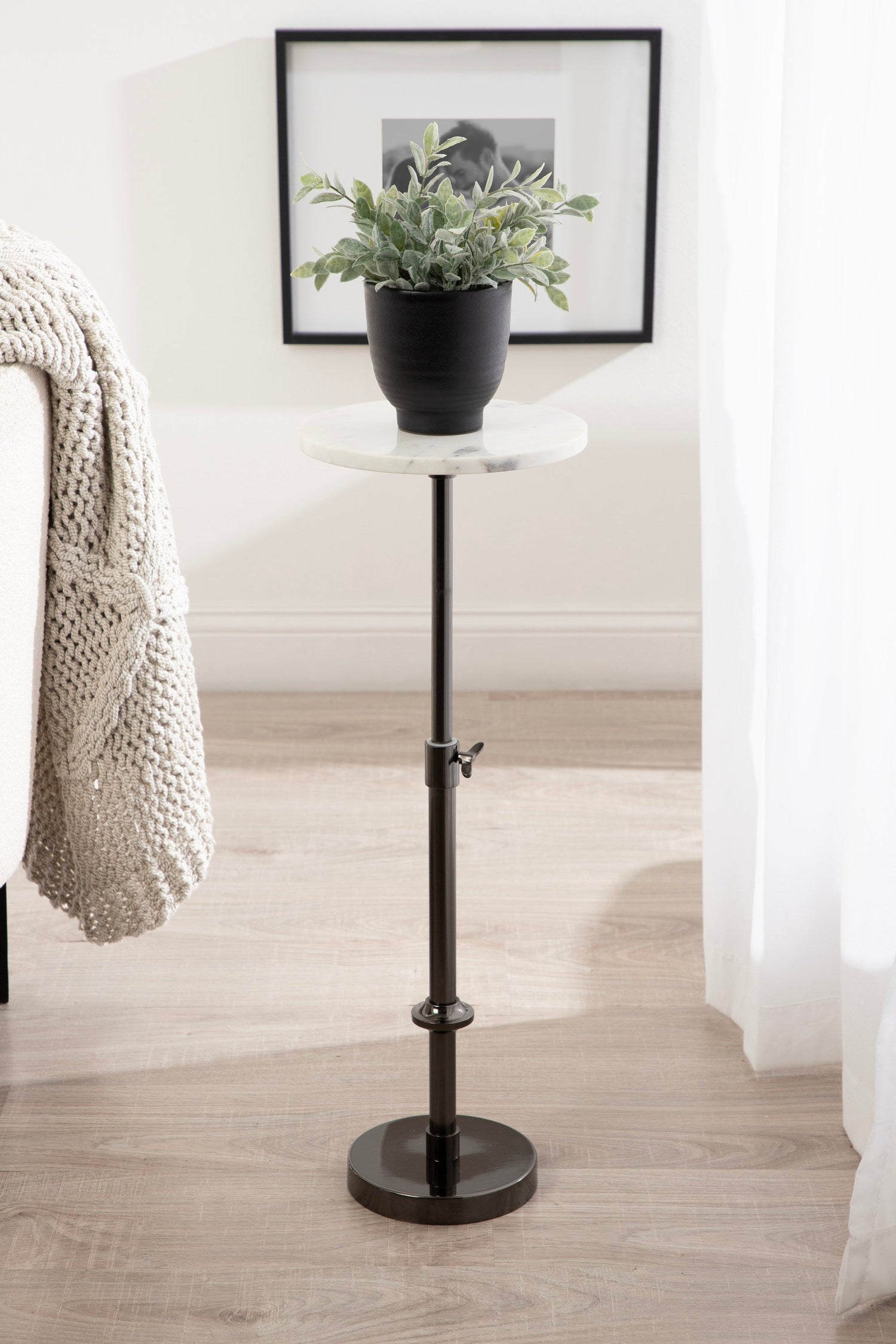 Engles Adjustable Marble Table and Plant Stand