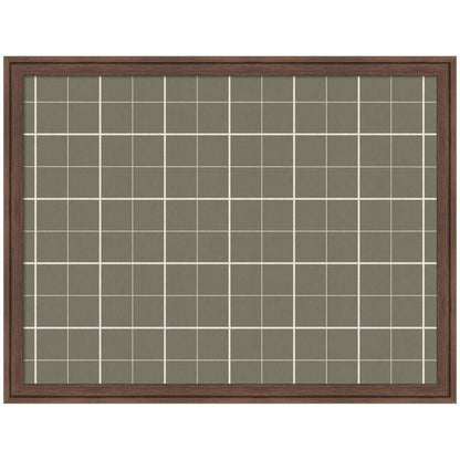 Framed Fabric Pinboard Sage Green Plaid Wall Organization