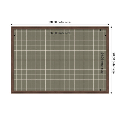 Framed Fabric Pinboard Sage Green Plaid Wall Organization