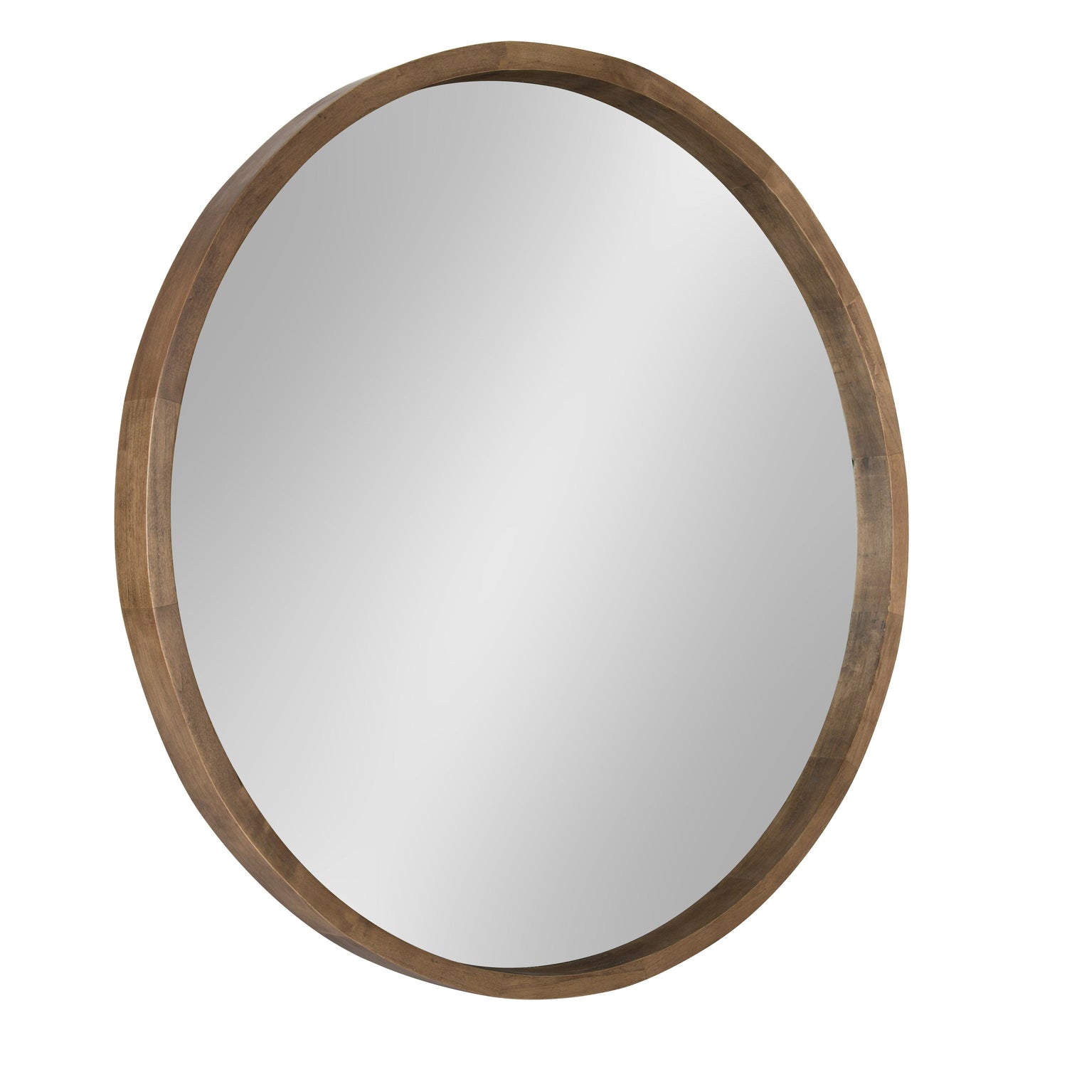 Hutton Round Wood Wall Mirror