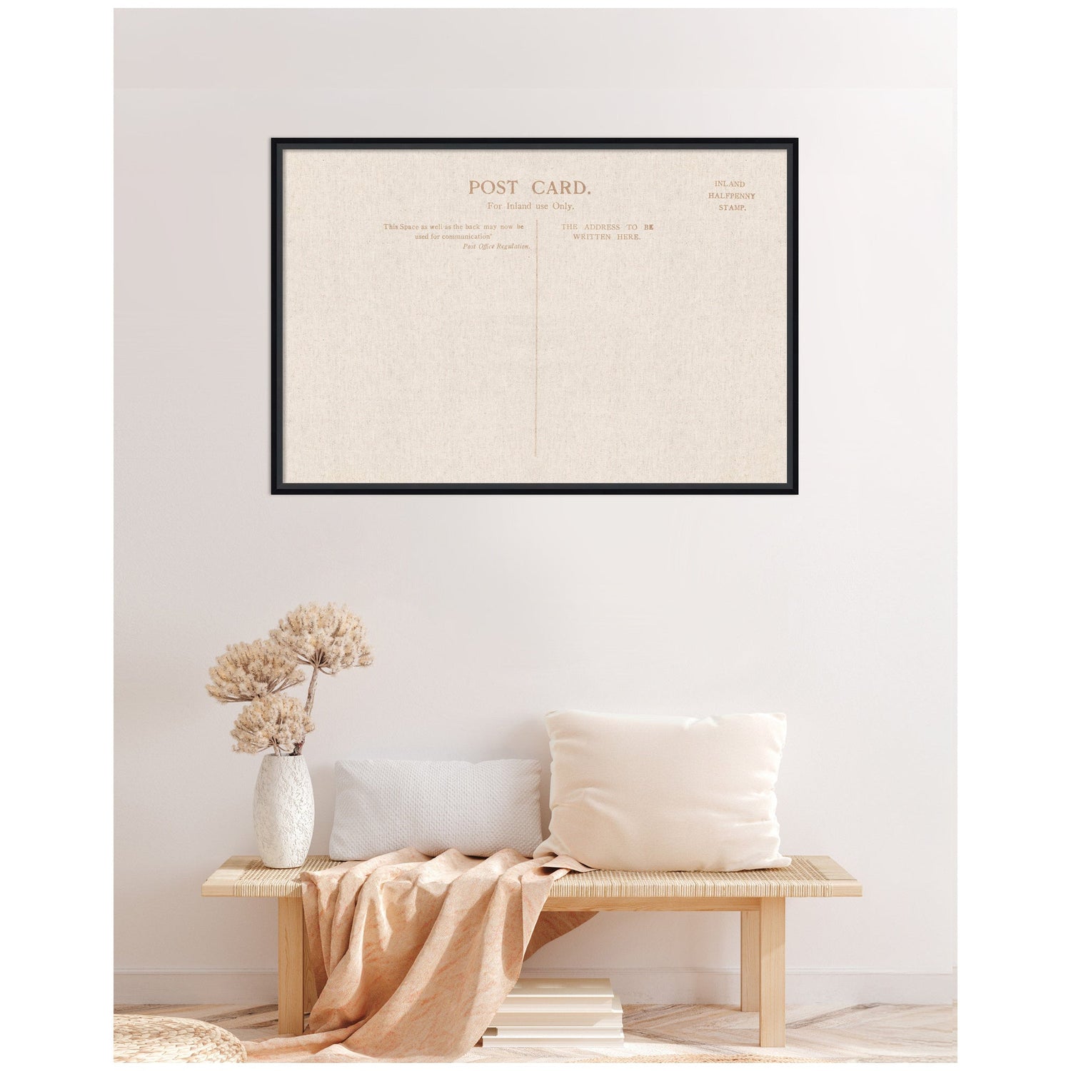 Framed Fabric Pinboard Linen Vintage Post Card Wall Organization