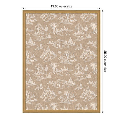 Framed Fabric Magnetic Board Wonderland White Toile Wall Organization