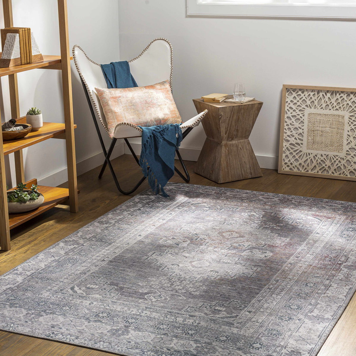 Baltinglass Gray Tumble Dry Washable Rug - Promo