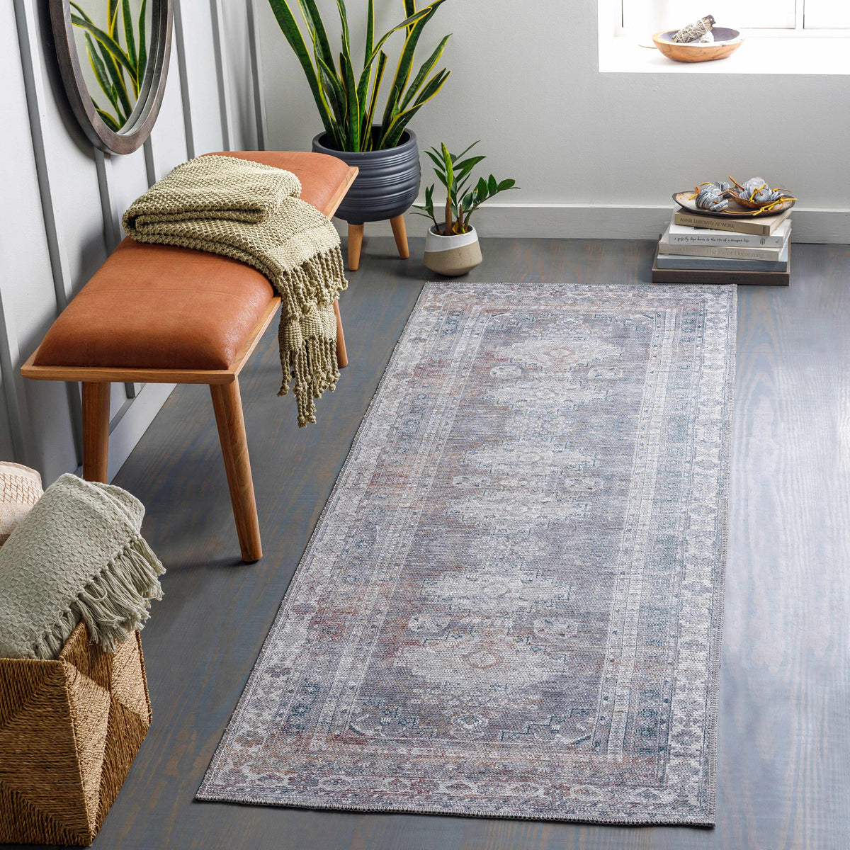 Baltinglass Gray Tumble Dry Washable Rug - Promo