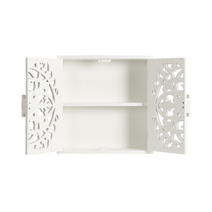 Saanvi Carved Wood Wall Cabinet