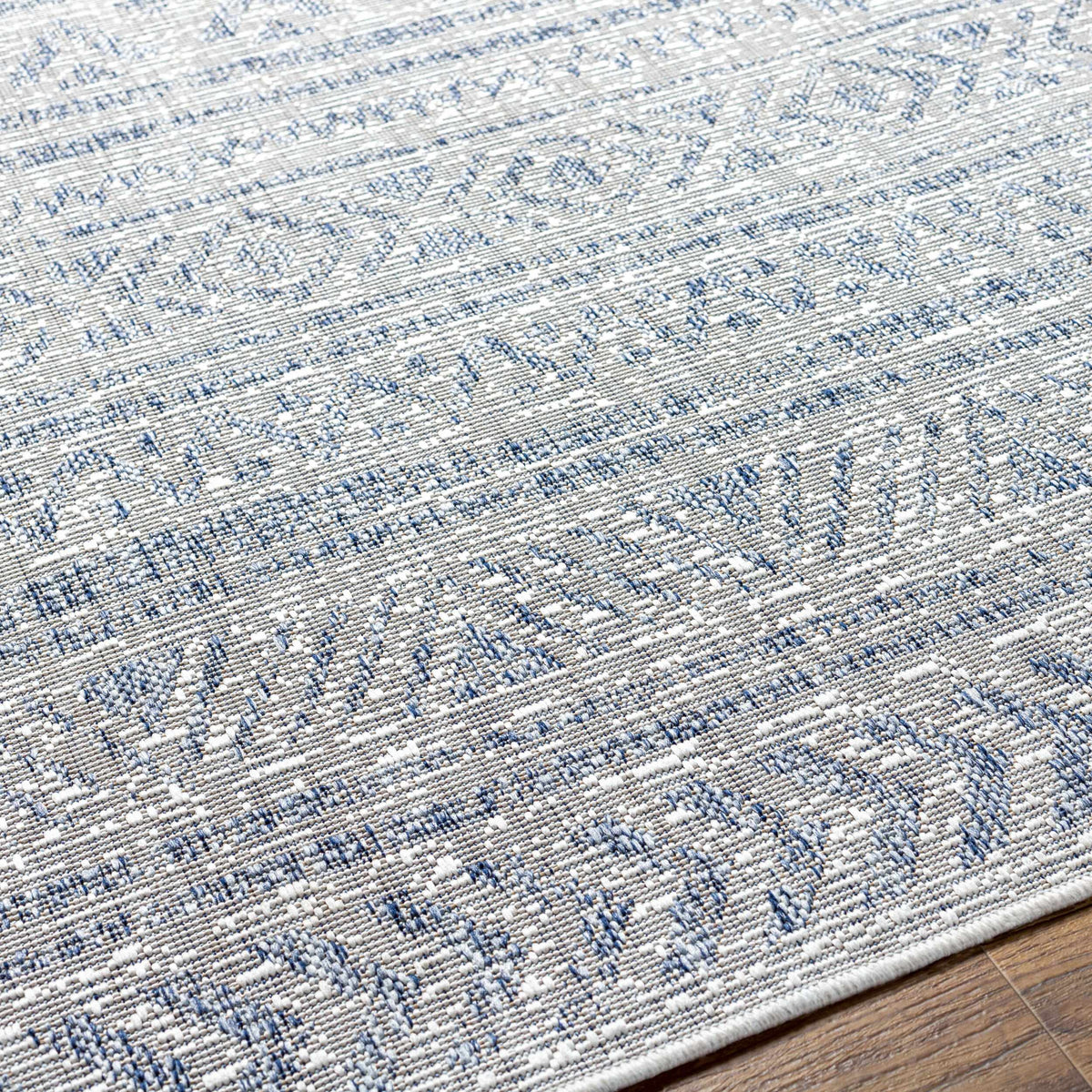 Novato Gray All Over Pattern Performance Outdoor Rug - Clearance