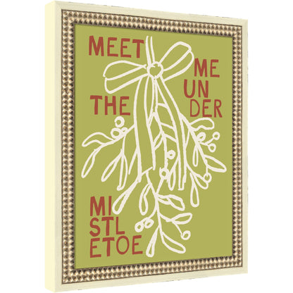 Mistletoe by Kikiandnim Framed Mounted Canvas Wall Art Print