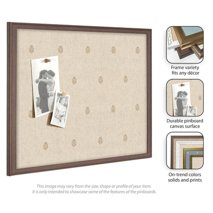 Kate and Laurel Framed Fabric Pinboard Winter Skiers