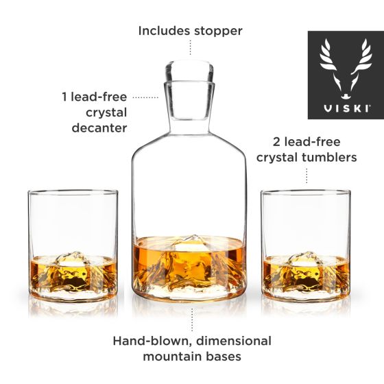 Mountain Decanter and Tumblers