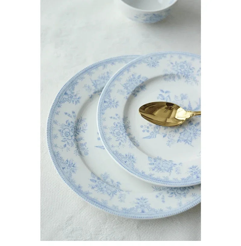 English Pastoral-Painted Peony Underglaze Ceramic Dinnerware