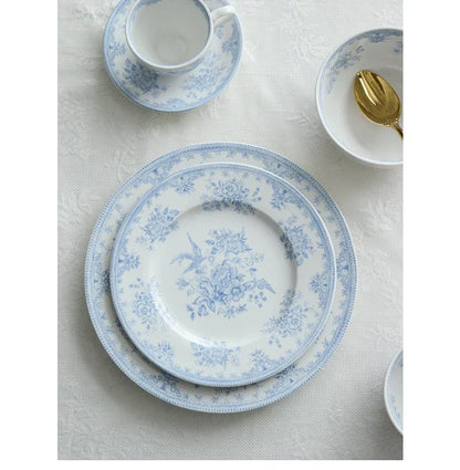 English Pastoral-Painted Peony Underglaze Ceramic Dinnerware