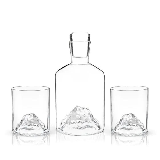 Mountain Decanter and Tumblers