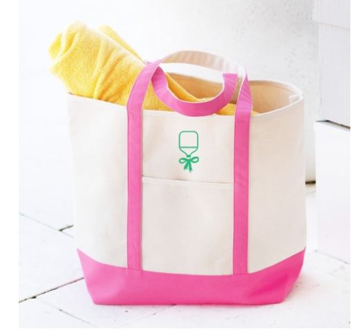 Pickleball Paddles Bow Hot Pink Everyday Tote