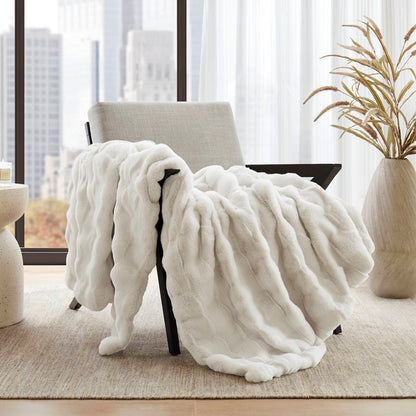 Vivienne Faux Fur Throw - Ivory