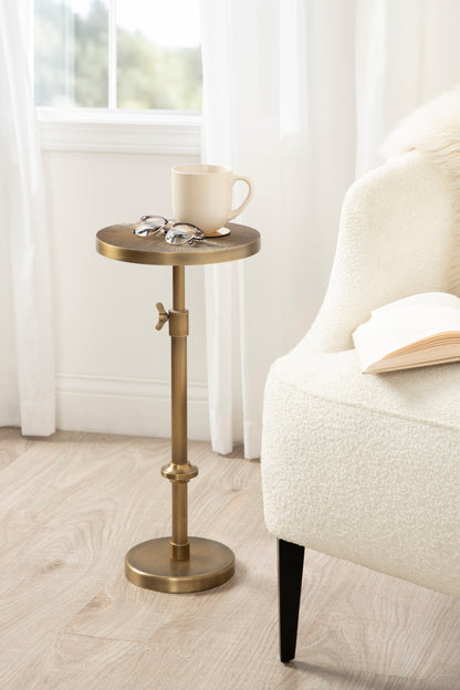 Engles Adjustable Embossed Metal Table and Plant Stand