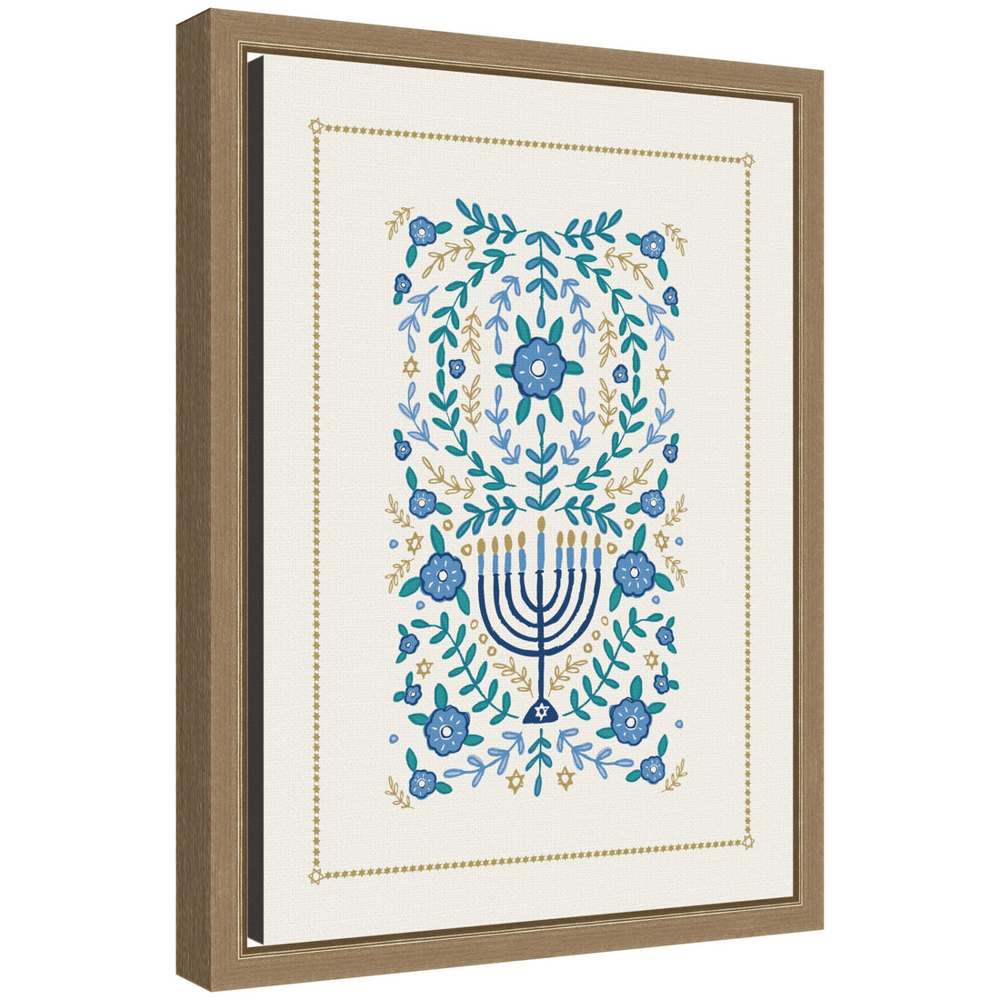 VYD Hanukkah Garden by Vicky Yorke Framed Canvas Wall Art Print