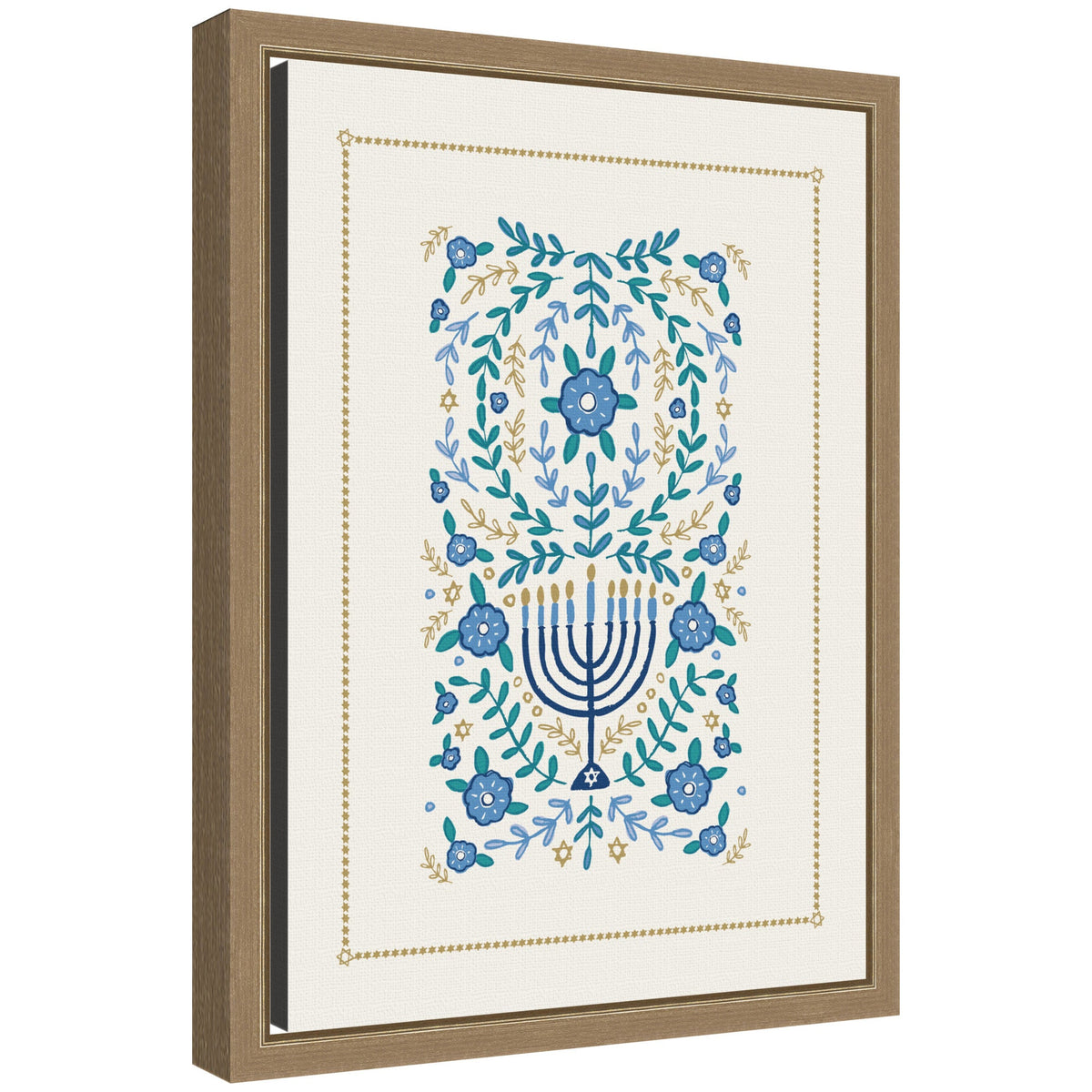 VYD Hanukkah Garden by Vicky Yorke Framed Canvas Wall Art Print