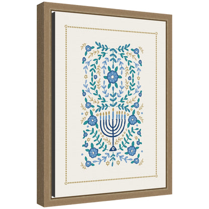VYD Hanukkah Garden by Vicky Yorke Framed Canvas Wall Art Print