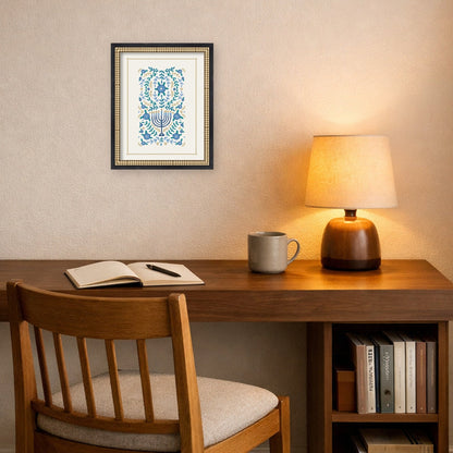 VYD Hanukkah Garden by Vicky Yorke Framed Mounted Canvas Wall Art Print