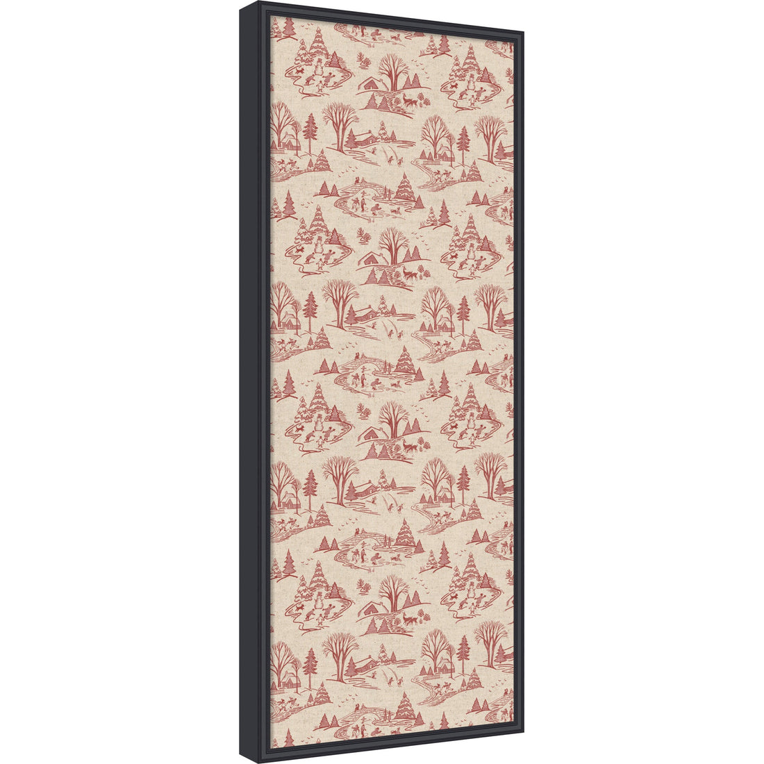 Kate and Laurel Framed Fabric Pinboard Wonderland Red Toile