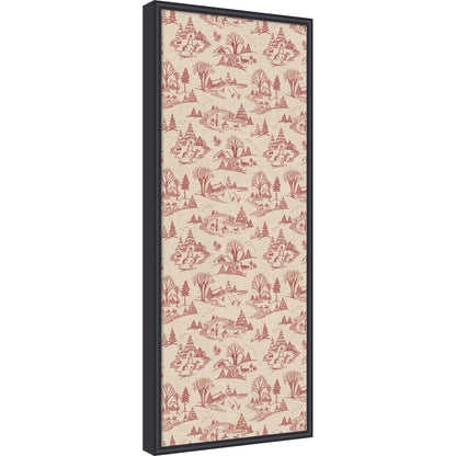 Kate and Laurel Framed Fabric Pinboard Wonderland Red Toile