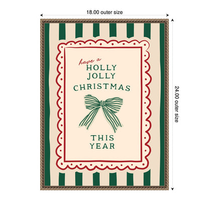 Retro Holly Jolly Christmas by Lucky Guava Framed Canvas Wall Art Print