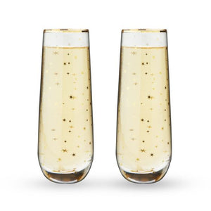 Starlight Stemless Champagne Flute Set