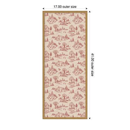 Kate and Laurel Framed Fabric Pinboard Wonderland Red Toile