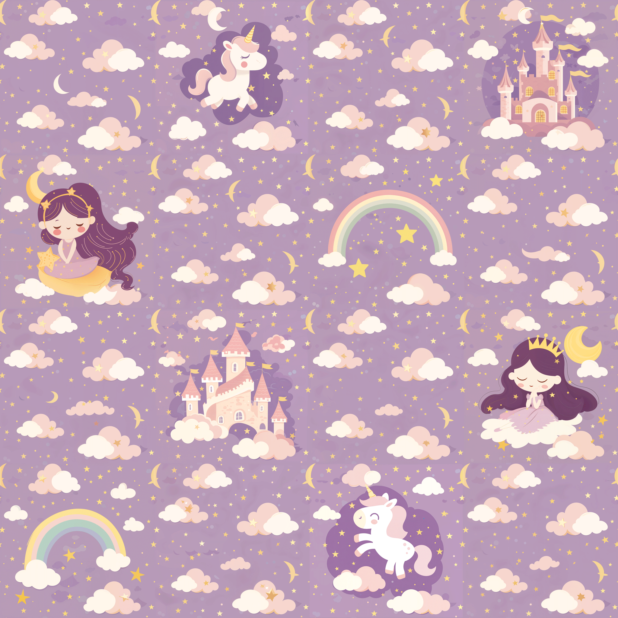 Lavender Stardust Wallpaper - 8 FT H X 11 FT W LUXE P&amp;S