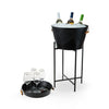 Black Beverage Tub with Stand & Tray