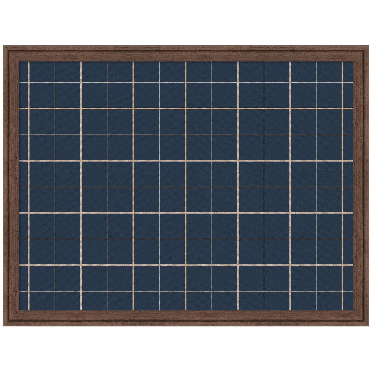 Framed Fabric Pinboard Navy Blue Plaid Wall Organization