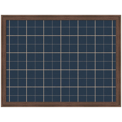 Framed Fabric Pinboard Navy Blue Plaid Wall Organization