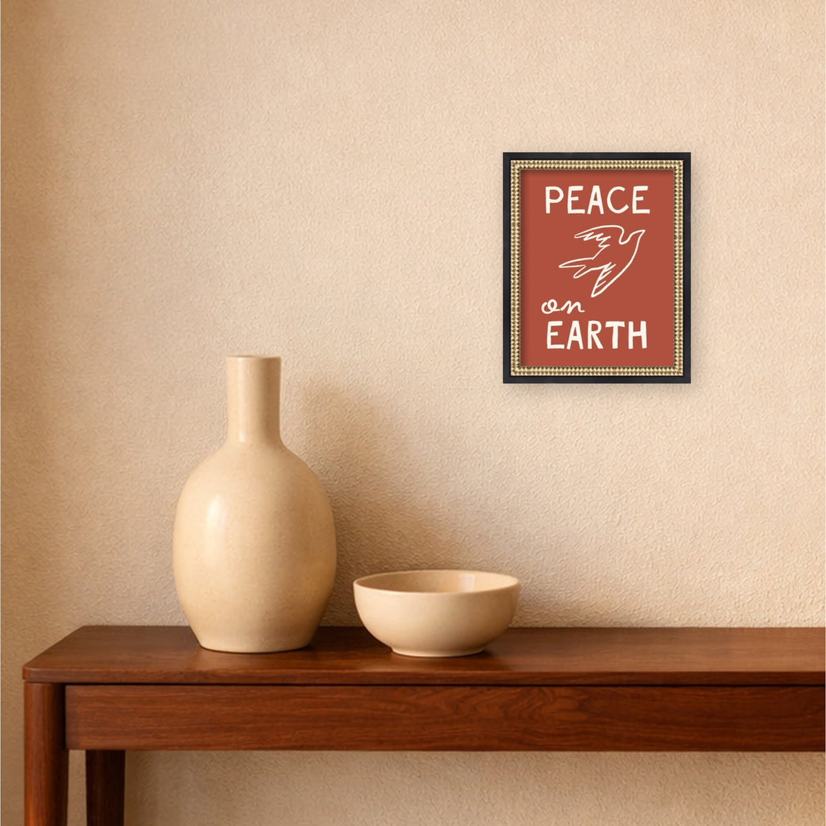 Peace on Earth by Kikiandnim Framed Mounted Canvas Wall Art Print