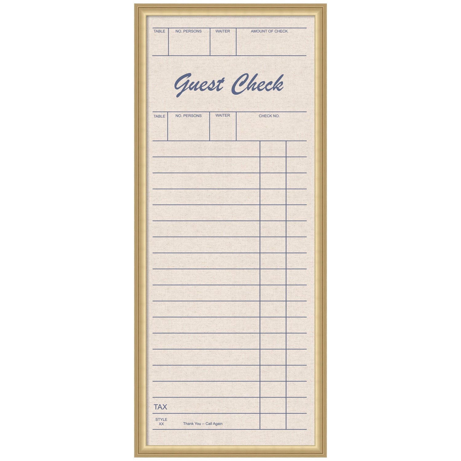 Framed Fabric Pinboard Linen Guest Check Wall Organization