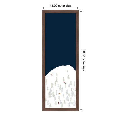 Framed Fabric Magnetic Board Winter Skiers Wall Organization