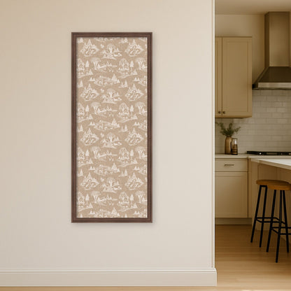 Kate and Laurel Framed Fabric Pinboard Wonderland White Toile